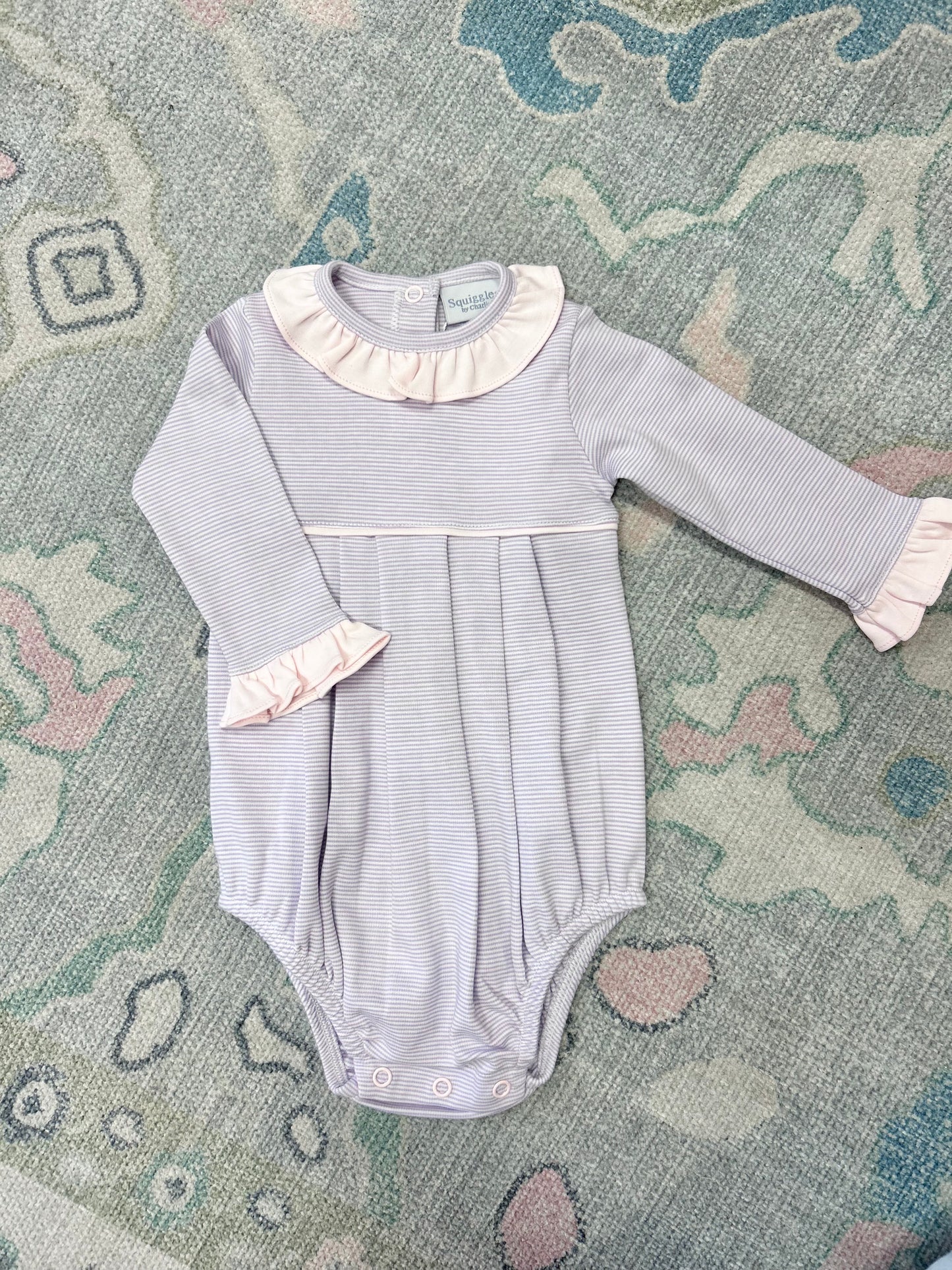 Pink/Purple Pleated Bubble with Ruffle