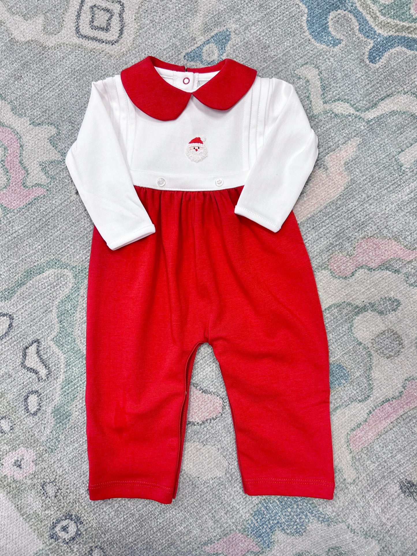 Mini St. Nick Long Sleeve Onesie with Yoke
