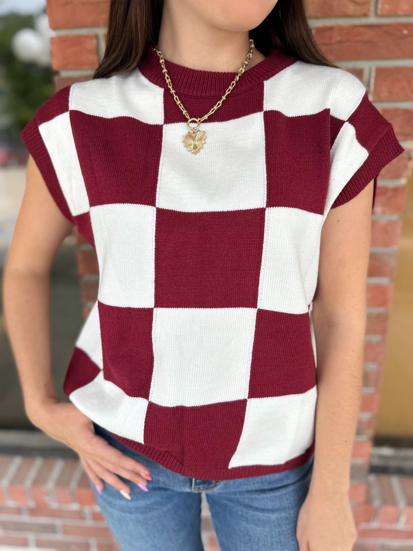 Cowbell Yell Maroon Sweater Top