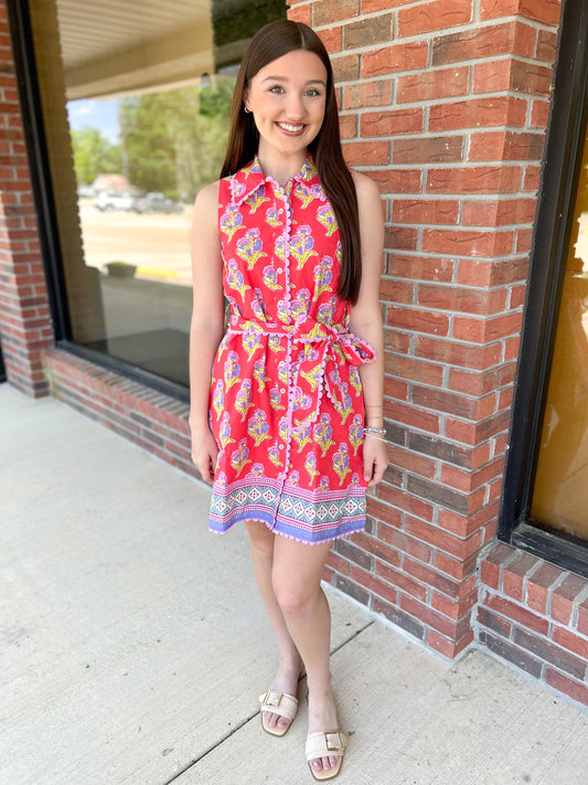 Summer Soirée Belted Mini Dress