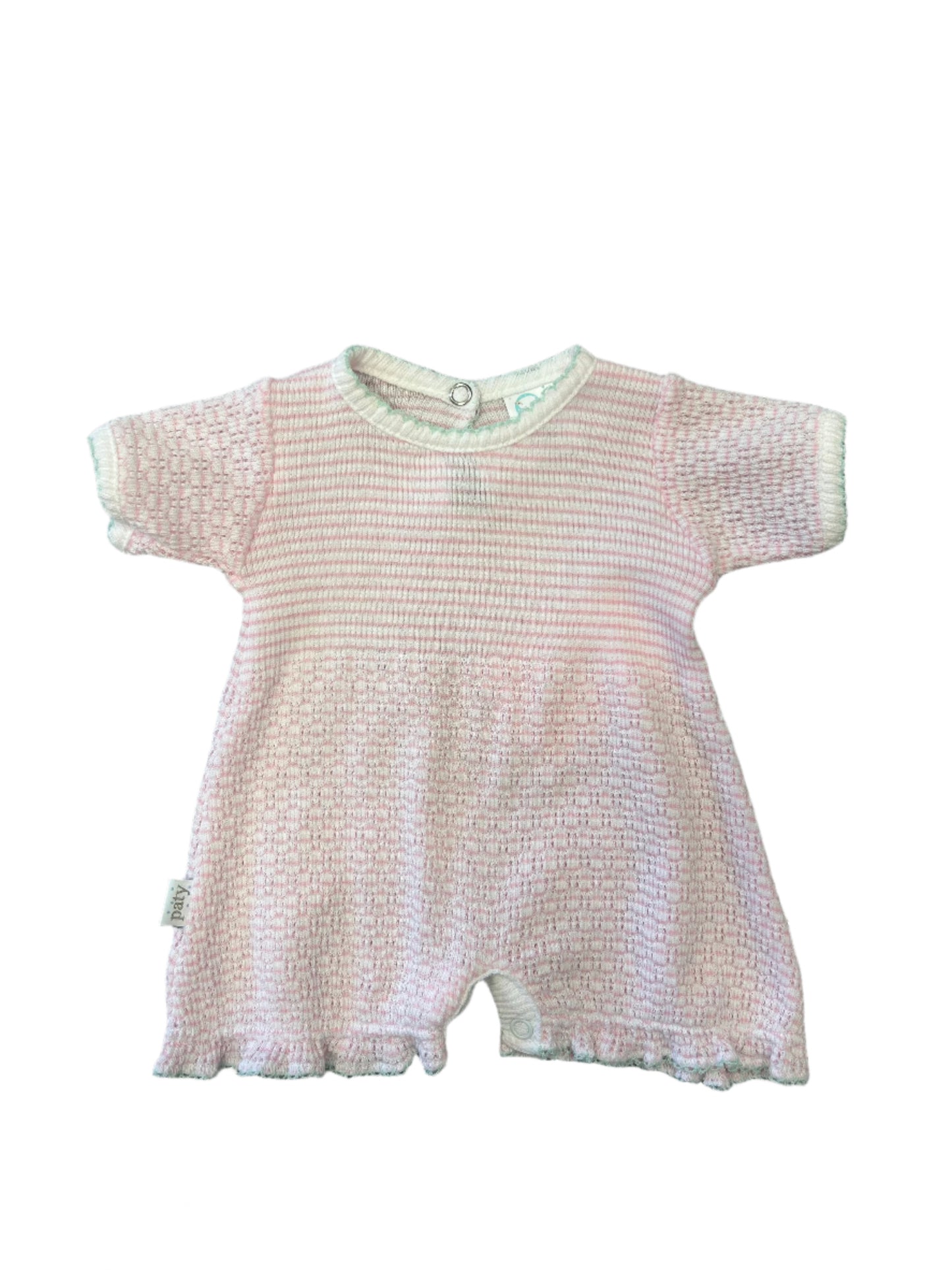 Paty Pink Knit Bubble With Mint Trim