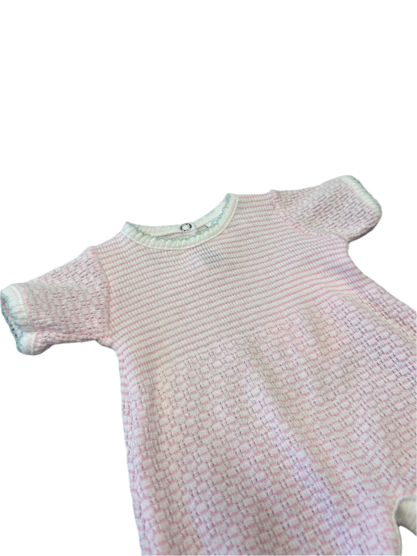 Paty Pink Knit Bubble With Mint Trim