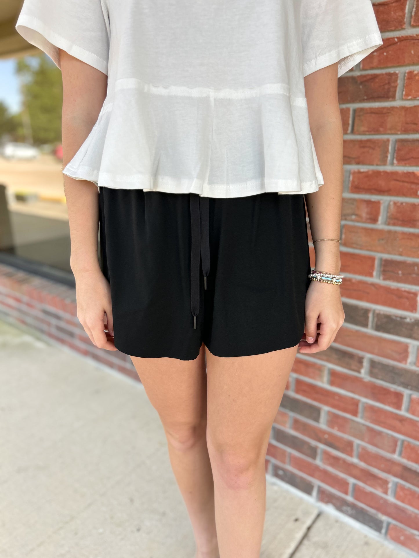 Black Side Step Athletic Shorts