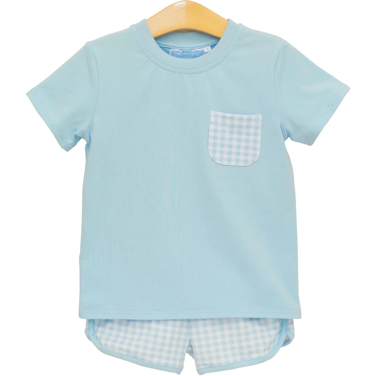Madden Short Set - Light Blue Gingham