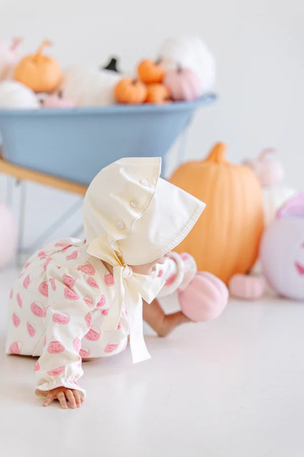 Long Sleeve Penny's Play Bubble - Vintage Prep Pumpkin Pails/Sandpearl Pink
