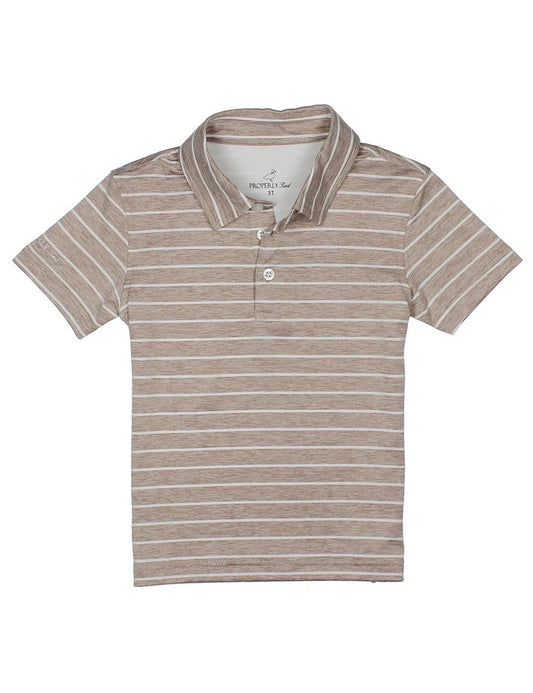 Properly Tied Boys Starboard Polo - Acorn