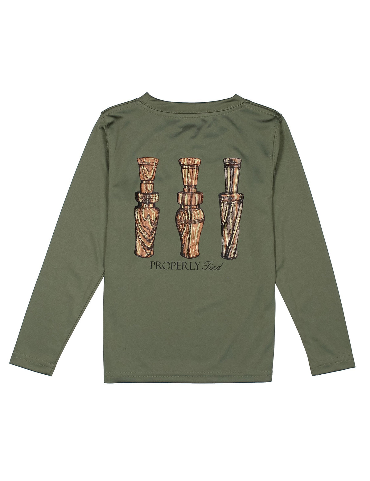 Properly Tied Boys Long Sleeve Performance Tee - Duck Calls