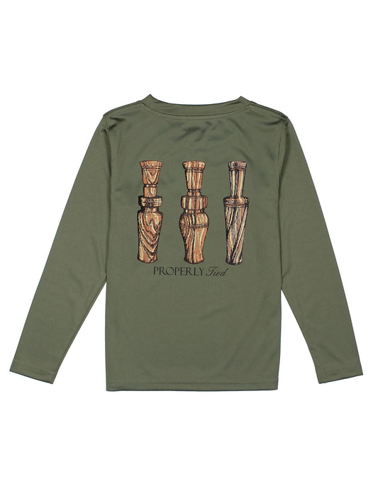 Properly Tied Boys Long Sleeve Performance Tee - Duck Calls
