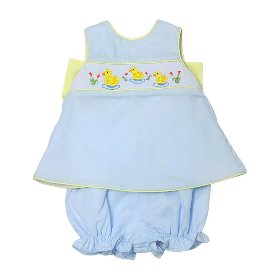 Duckies Lindsay Light Blue Batiste Bloomer Set