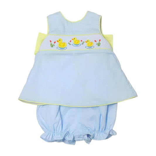 Duckies Lindsay Light Blue Batiste Bloomer Set
