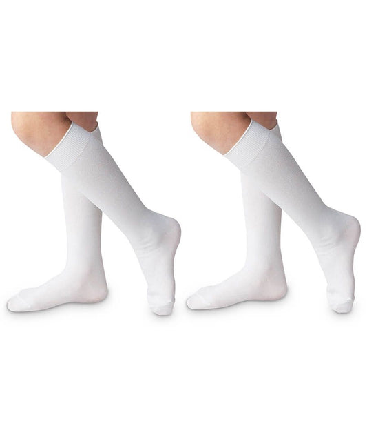 White Classic Nylon Knee High Socks 2 Pair Pack