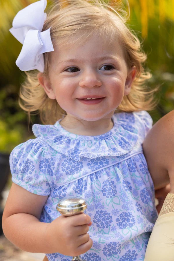 Handful of Hydrangeas/Worth Avenue White Ramona Ruffle Bubble - Pima