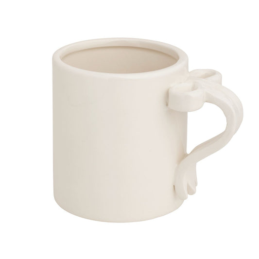 White Bow Handle Mug