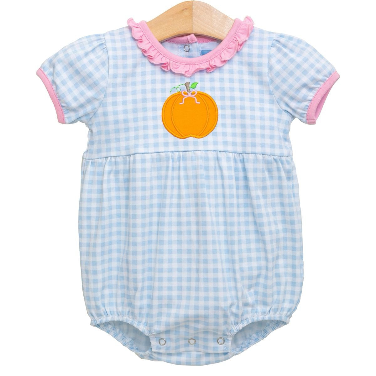 Pink Ruffle Short Sleeve Pumpkin Bubble