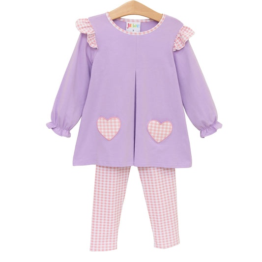 Heart Pocket Pants Set