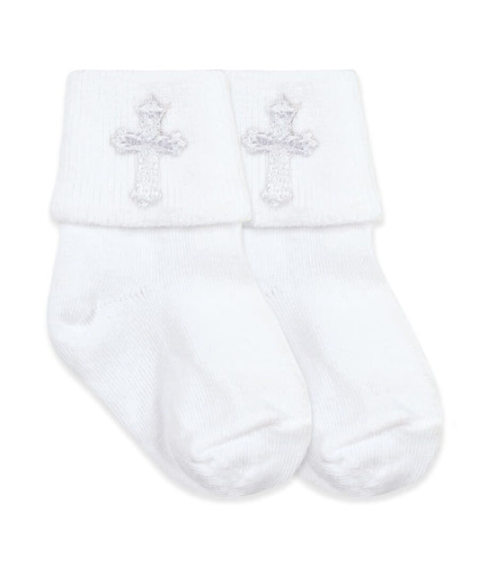 Smooth Toe Christening Turn Cuff Socks 1 Pair