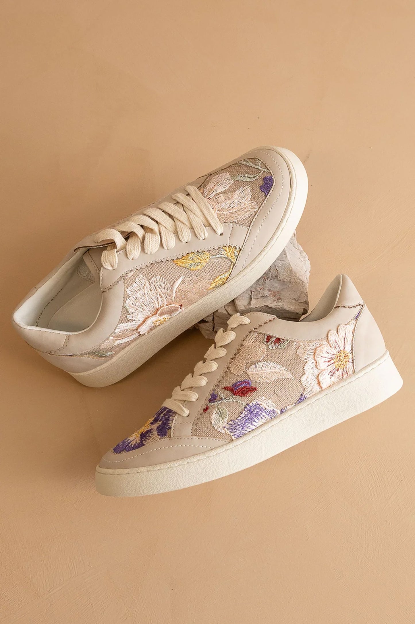 Light Grey Floral Applique Sneaker