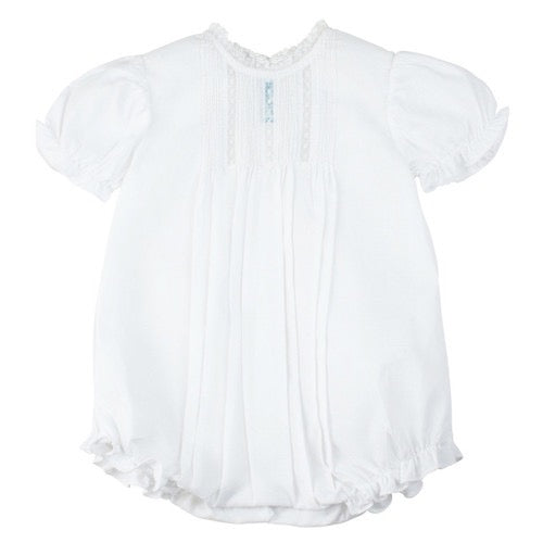Girl's Pintucks & Lace Bubble