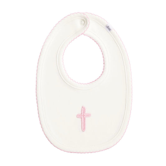 Pink Crochet Cross Bib