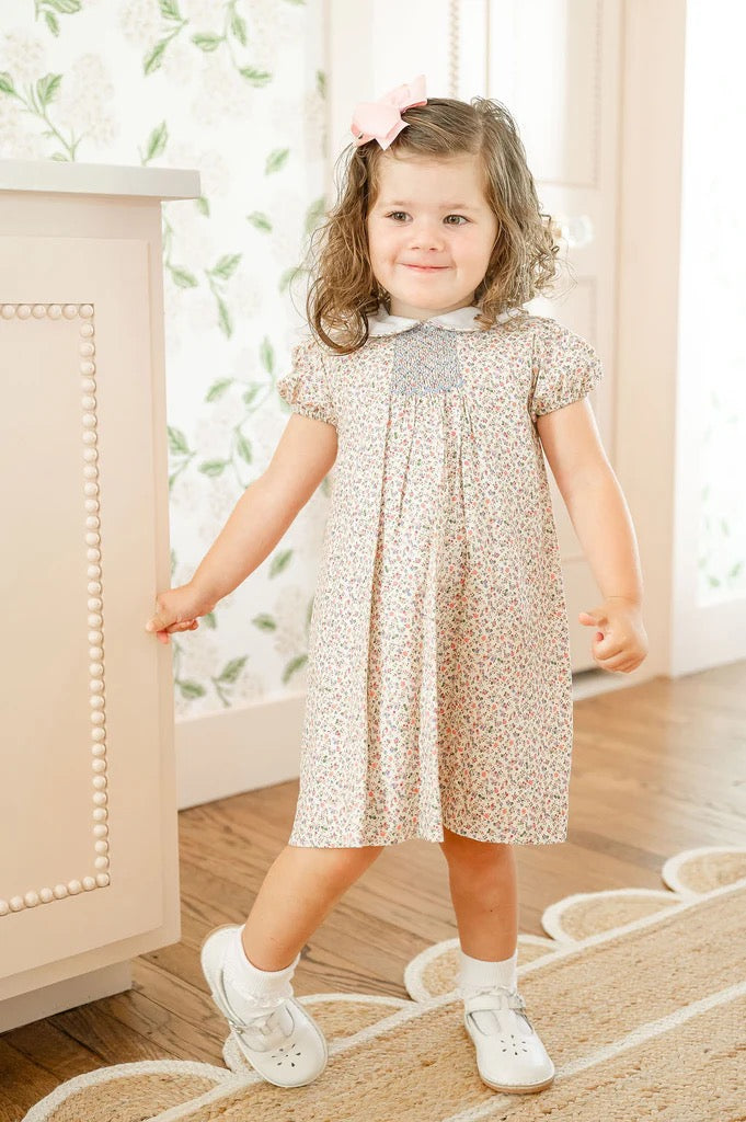 Mini Tan Floral Sadie Dress