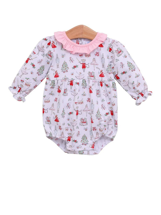 Nutcracker Print Ruffle Bubble