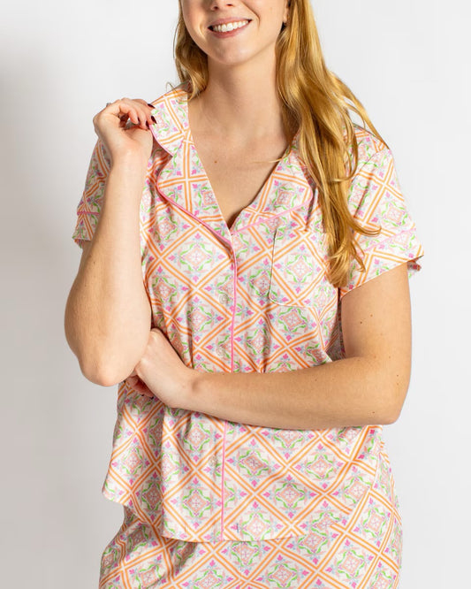 Verona Short Sleeve Button Up Pajama Top