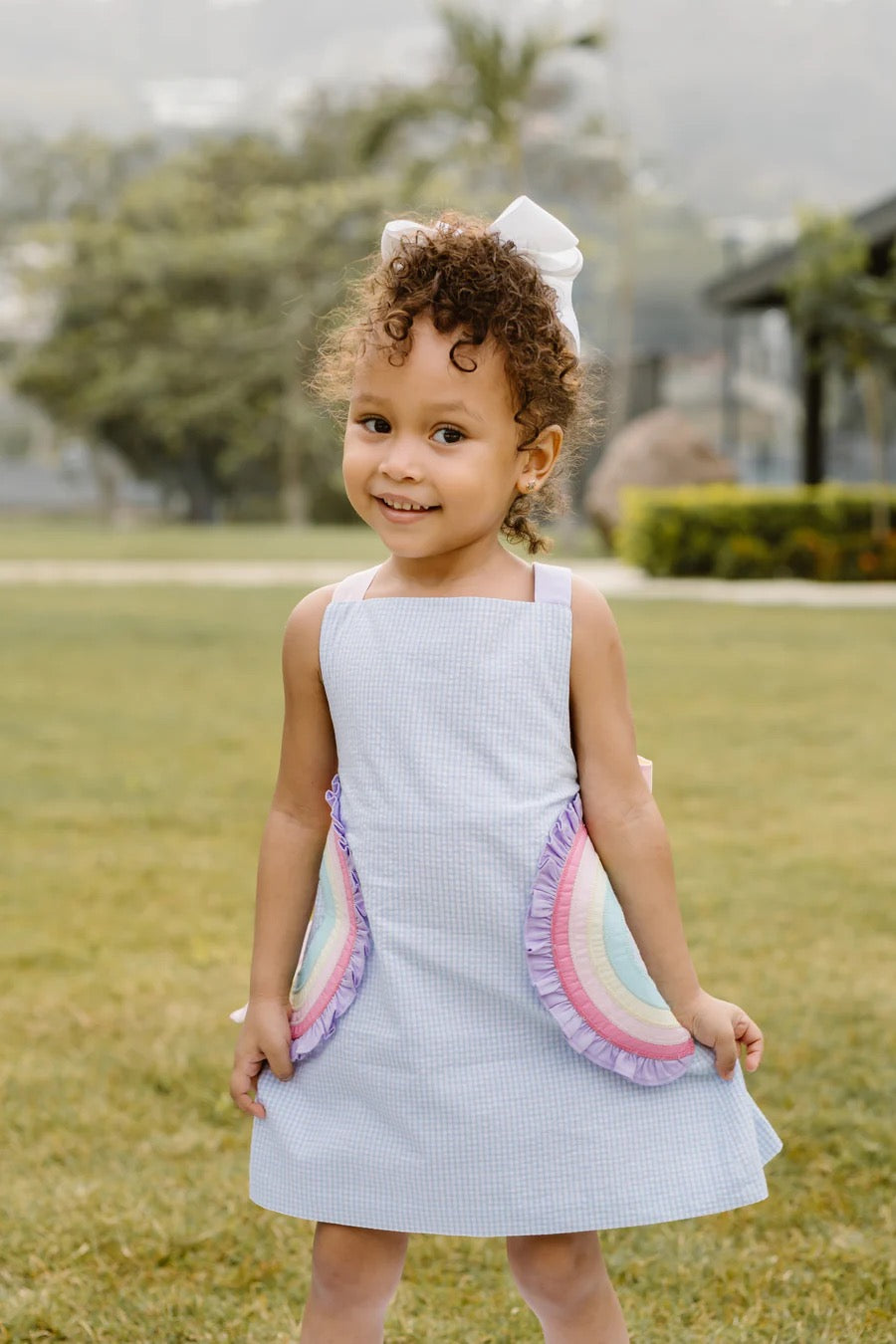 Rainbow Skye Light Blue Seersucker Dress
