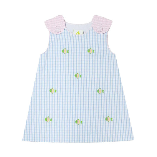 Fish Blythe Seaside Windowpane Seersucker Dress
