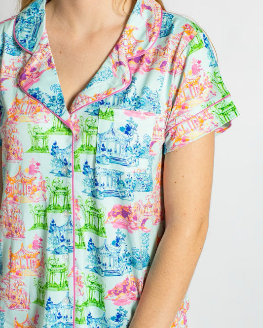 Maya Short Sleeve Button Up Pajama Top