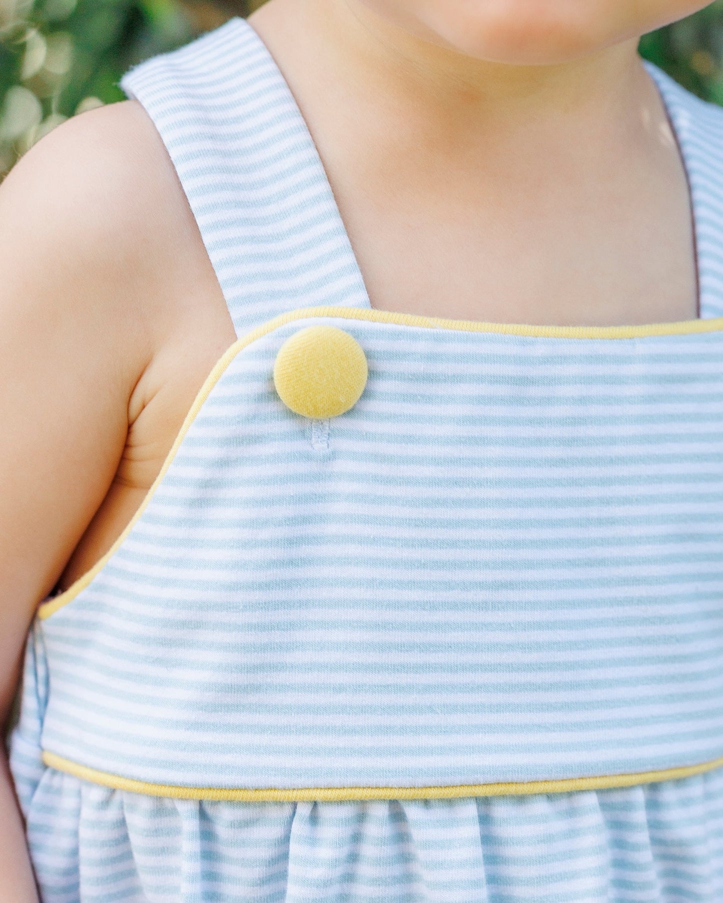 Luke Sunsuit - Light Blue Stripe & Yellow