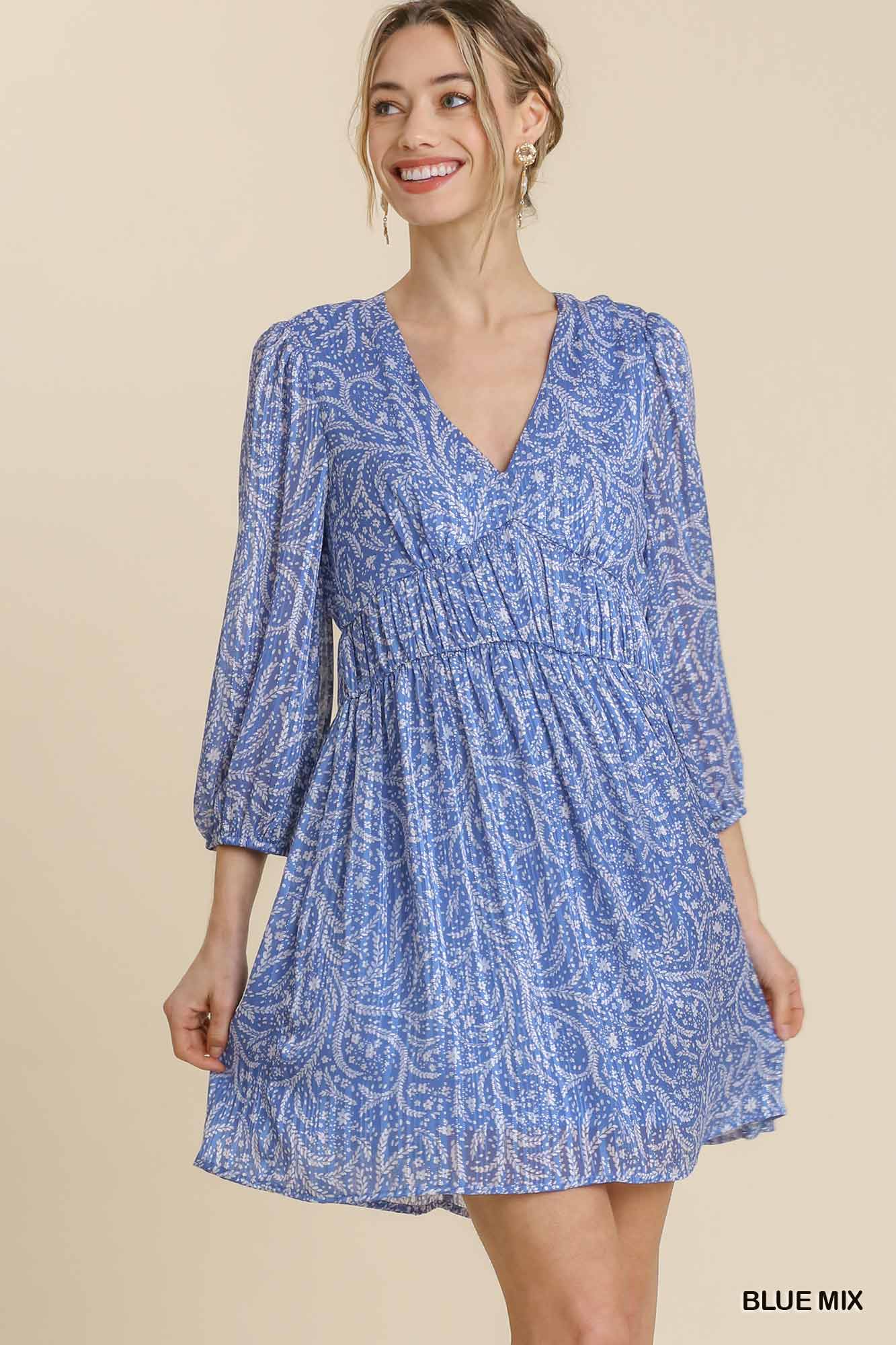 Fountain Of Blue Paisley Dress