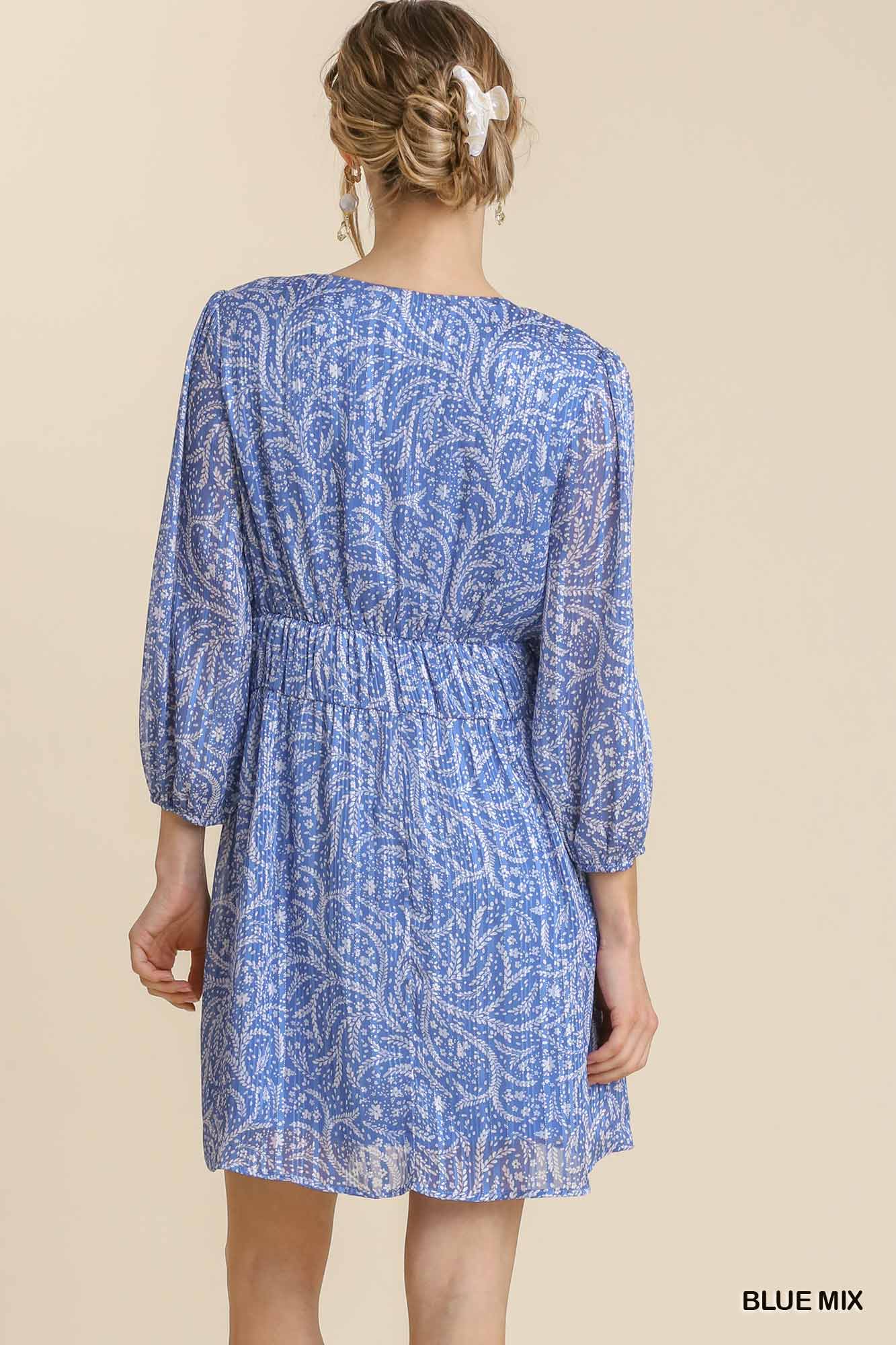 Fountain Of Blue Paisley Dress