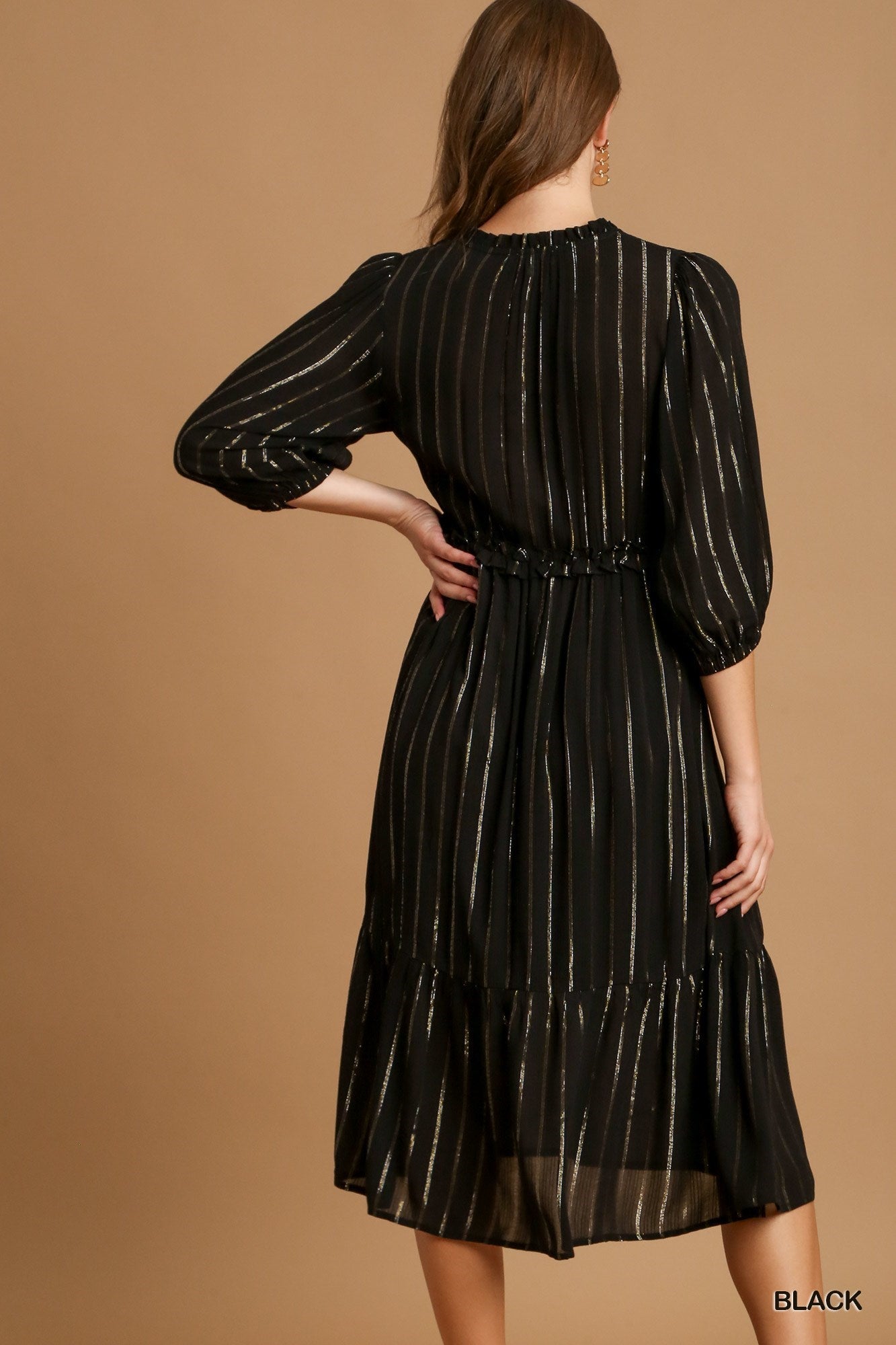 Own The Night Black Midi Dress