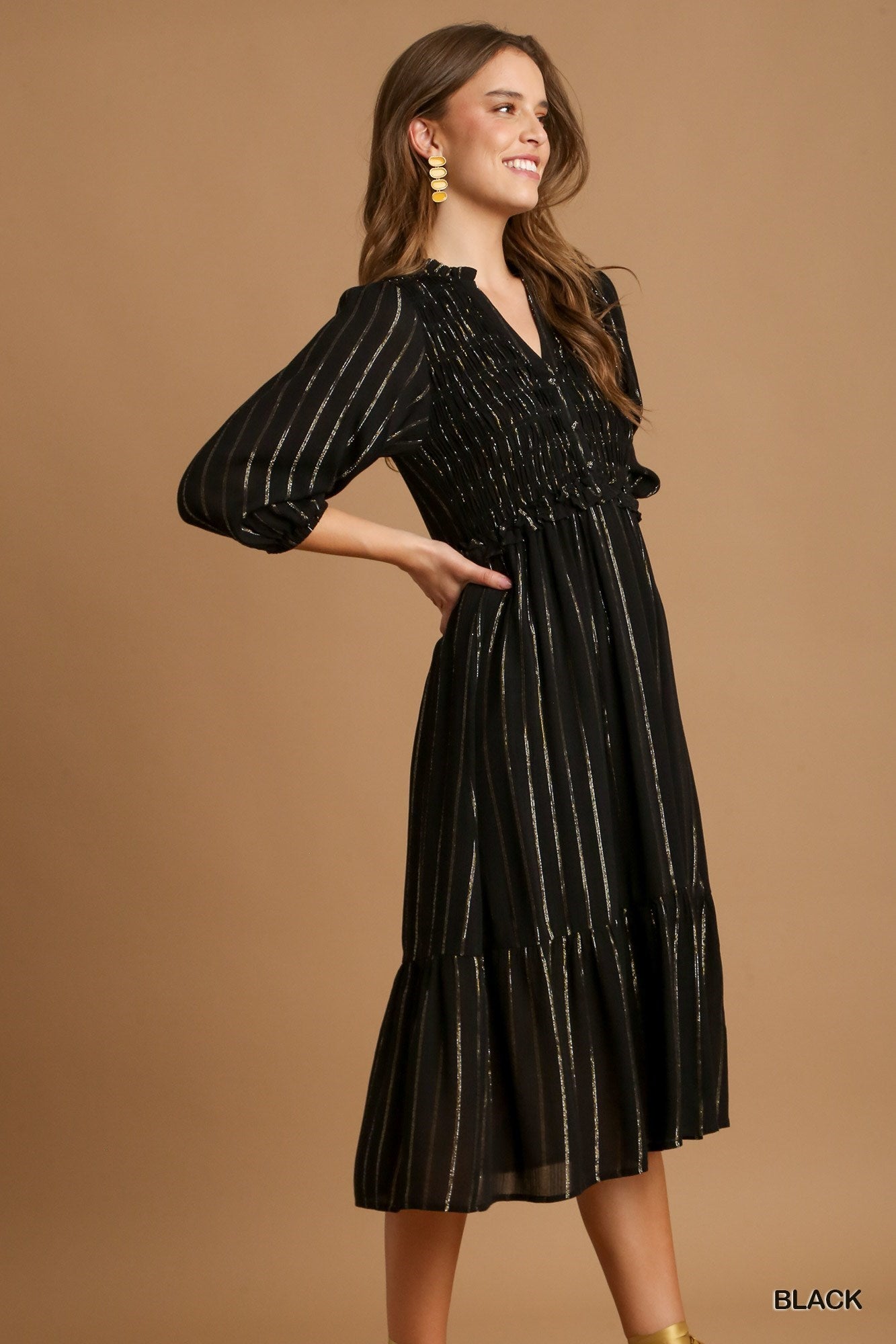 Own The Night Black Midi Dress