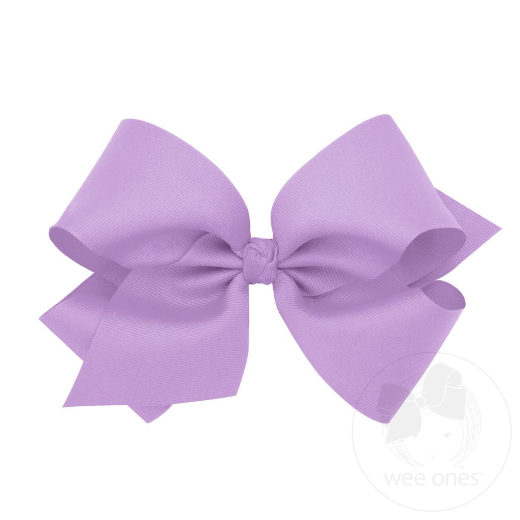 Light Orchid Classic Grosgrain Hair Bow (Knot Wrap)