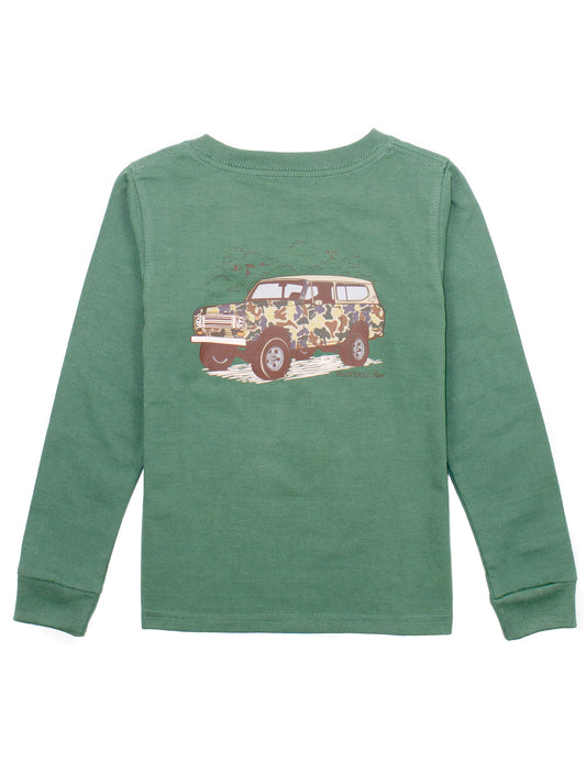 Fern Green Camo Truck Long Sleeve Tee