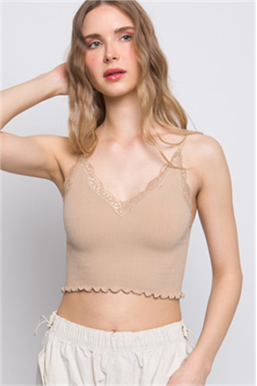 Taupe Cropped Cami Top