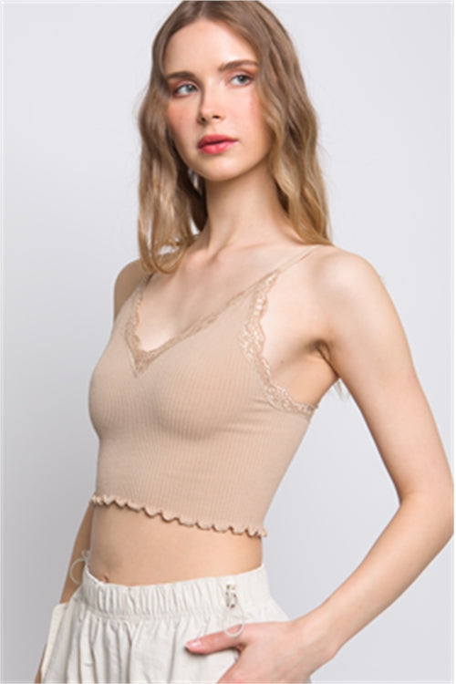 Taupe Cropped Cami Top