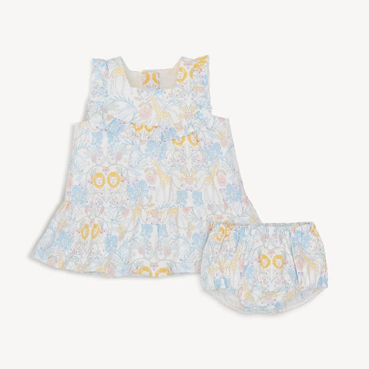Nikki Menagerie Cotton Dress & Diaper Cover