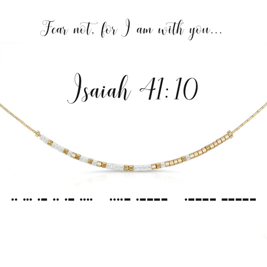 Isaiah 41:10 Dot & Dash Necklace