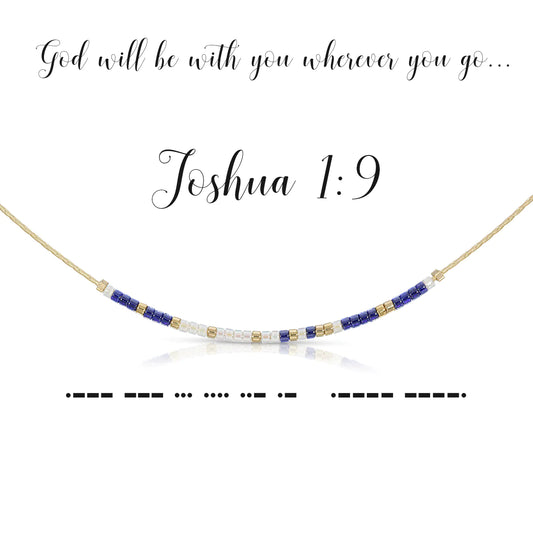 Joshua 1:9 Dot & Dash Necklace