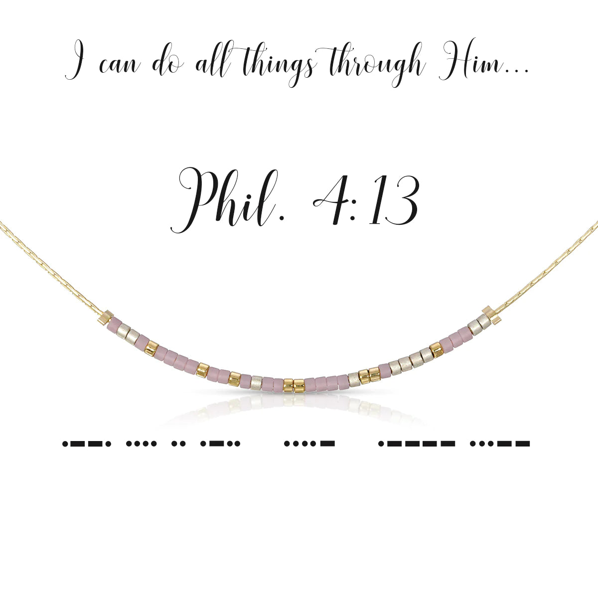 Philippians 4:13 Dot & Dash Necklace