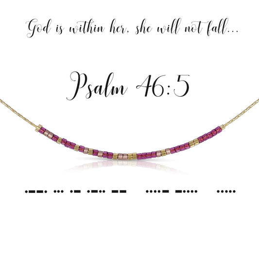 Psalm 46:5 Dot & Dash Necklace