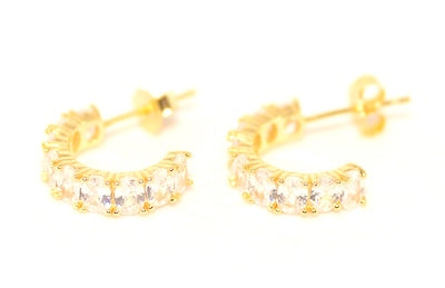MB - Sahara 18K Gold Crystal Hoop Earrings