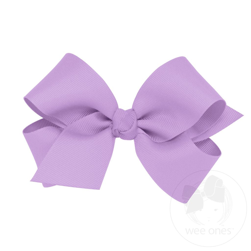 Light Orchid Classic Grosgrain Hair Bow (Knot Wrap)