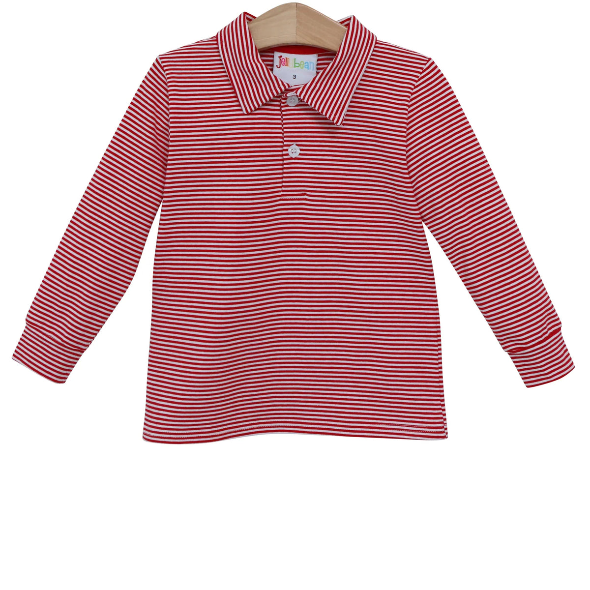 Michael Long Sleeve Polo - Red Stripe