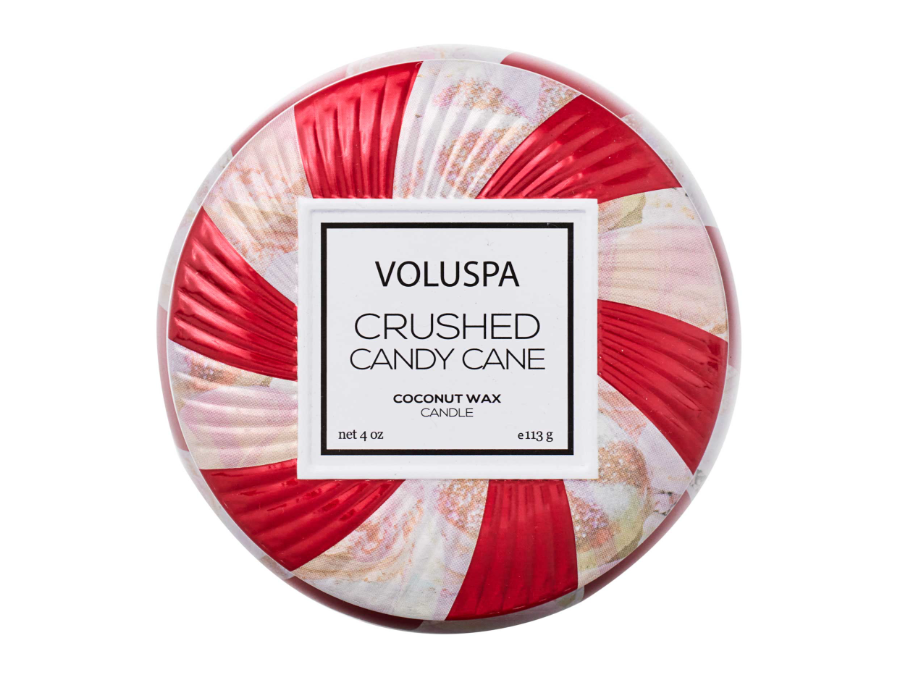 Voluspa Crushed Candy Cane Mini Tin Candle