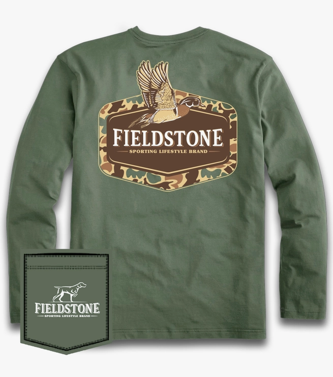 Fieldstone Camo Wood Duck Long Sleeve Tee