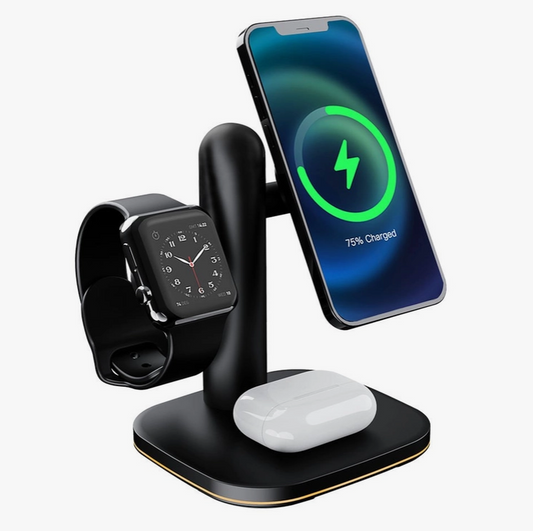 Black 3-in-1 Wireless Charging Dock