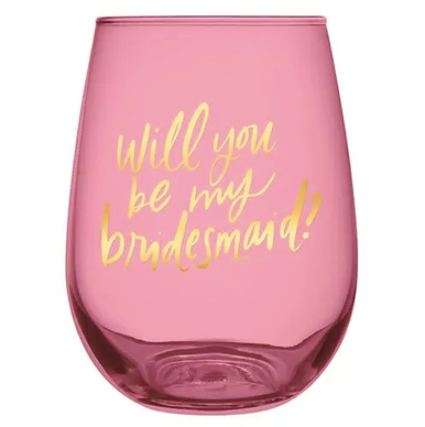 Bridesmaid Stemless Wine Glass